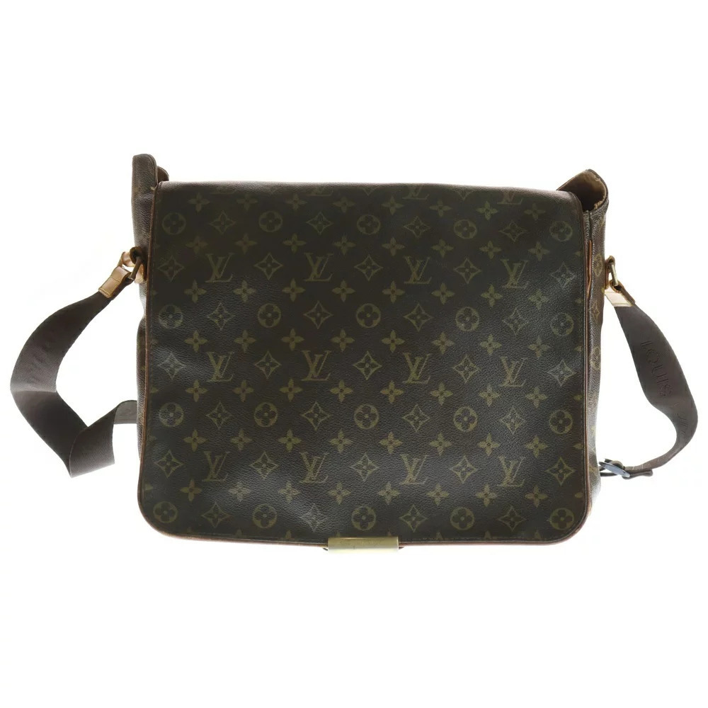 LOUIS VUITTON Monogram Abesses Shoulder Bag Brown Leather